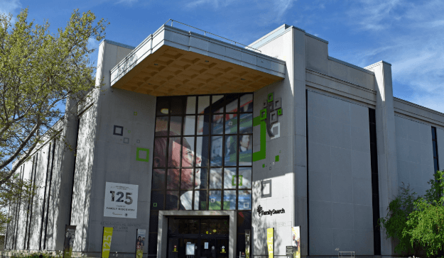 FamilySearch Library building in downtown Salt Lake City, Utah